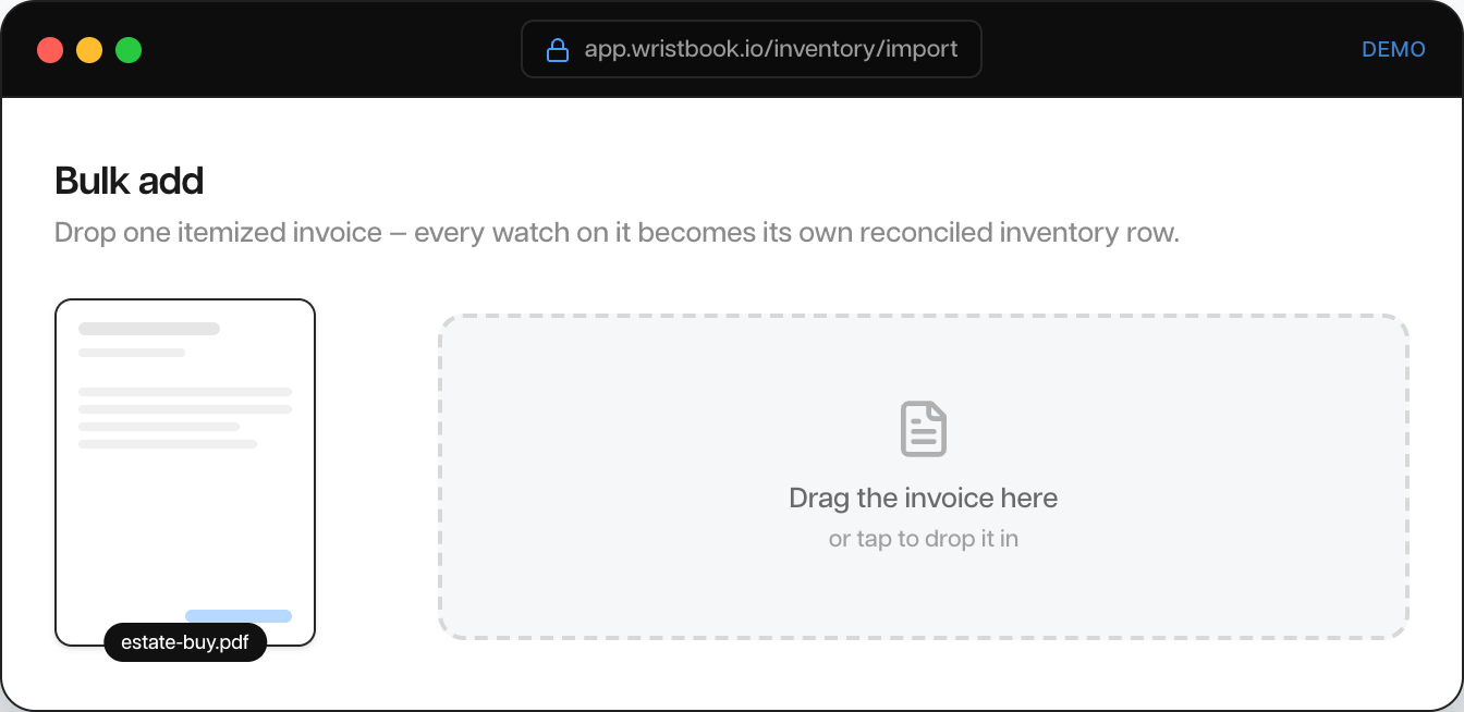 Bulk-importing inventory from a pasted list